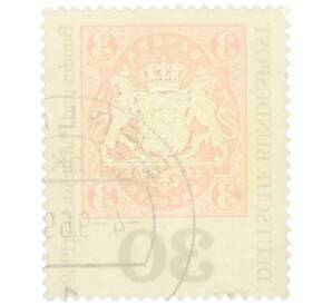 Почтовая марка 30 пфеннигов 1969 года Западная Германия (ФРГ) «Баварская марка — 3 кроны» — Фото №2