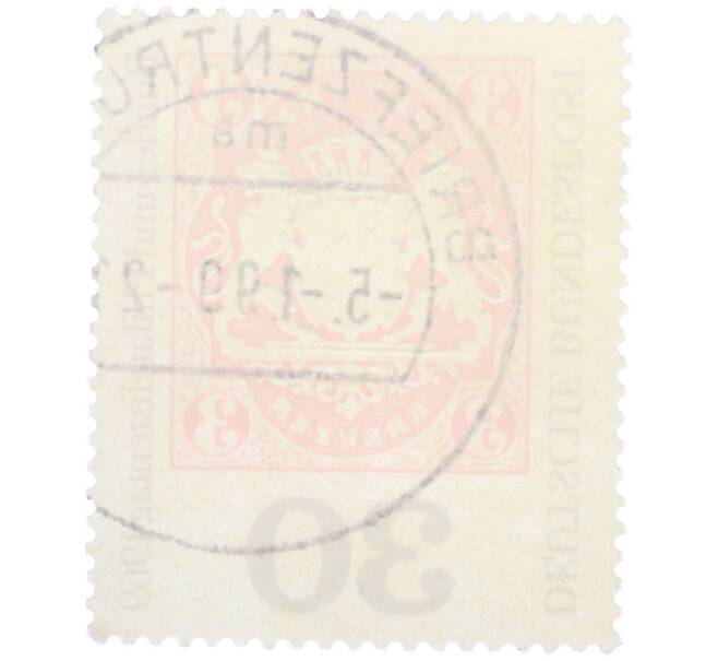 Почтовая марка 30 пфеннигов 1969 года Западная Германия (ФРГ) «Баварская марка — 3 кроны» (Артикул: T11-39105) — Фото №2