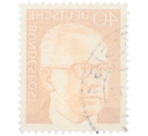 Почтовая марка 40 пфеннигов 1971 года Западная Германия (ФРГ) «Президент Густав Хайнеман» — Фото №2