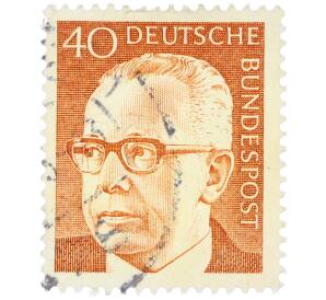 Почтовая марка 40 пфеннигов 1971 года Западная Германия (ФРГ) «Президент Густав Хайнеман» — Фото №1