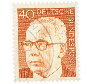 Почтовая марка 40 пфеннигов 1971 года Западная Германия (ФРГ) «Президент Густав Хайнеман» — Фото №1
