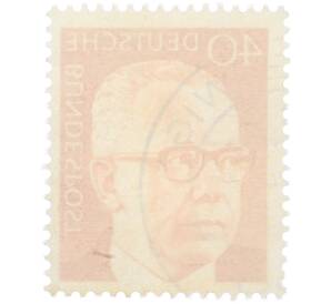 Почтовая марка 40 пфеннигов 1971 года Западная Германия (ФРГ) «Президент Густав Хайнеман» — Фото №2