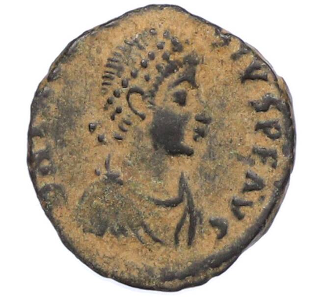 Монета AE4 378-383 года Римская Империя — Феодосий I Великий (Клятва) (Артикул: M2-92174) — Фото №1