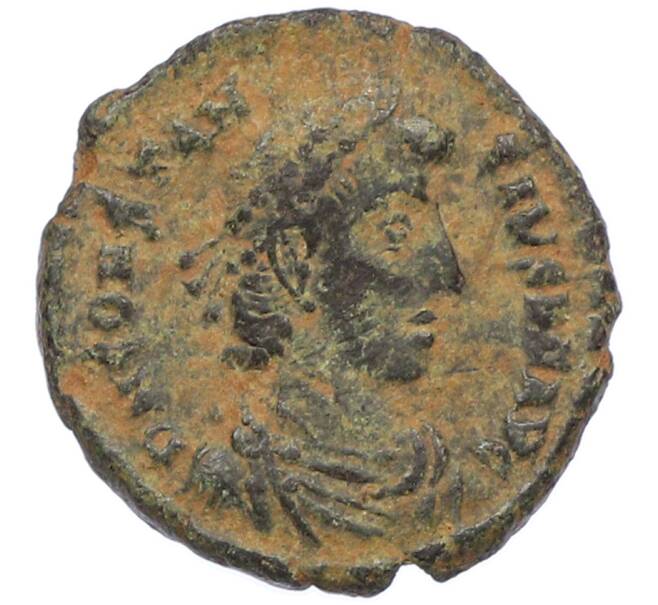 Монета AE4 351-361 года Римская Империя — Констанций II (Павший всадник) (Артикул: M2-92175) — Фото №1