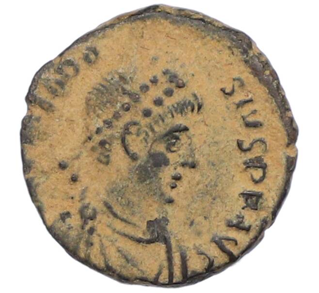 Монета AE4 379-388 года Римская Империя — Феодосий I Великий (Клятва) (Артикул: M2-92207) — Фото №1