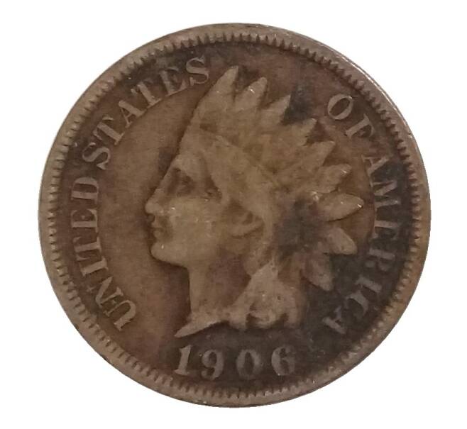 Монета 1 цент 1906 года США (Артикул M2-34585)