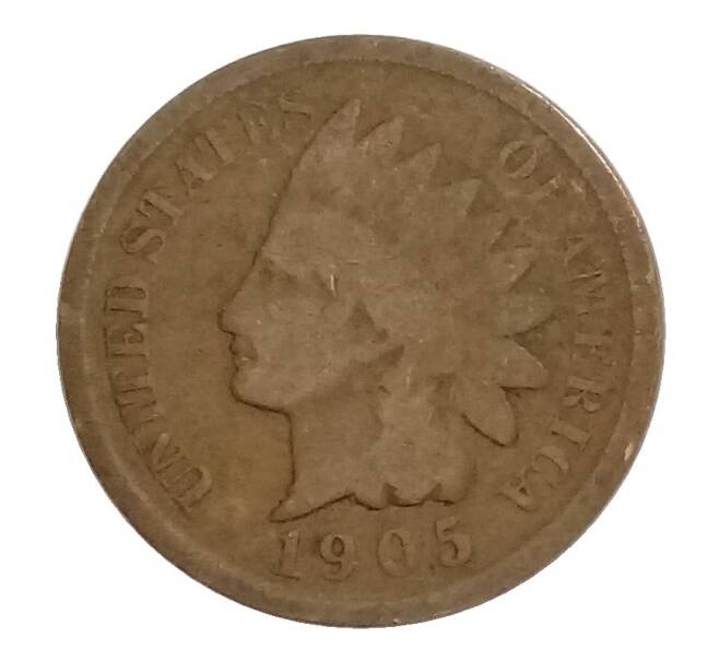 Монета 1 цент 1905 года США (Артикул M2-34595)