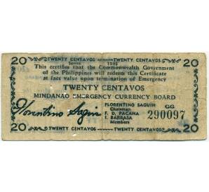 20 сентаво 1943 года Филиппины — провинция Минданао — Фото №1