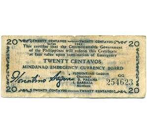 20 сентаво 1943 года Филиппины — провинция Минданао — Фото №1
