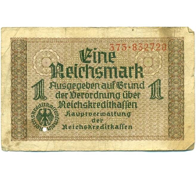 Банкнота 1 рейхсмарка 1939 года Германия (Для оккупированных территорий) (Артикул: K10-12940) — Фото №1