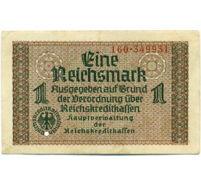 Банкнота 1 рейхсмарка 1939 года Германия (Для оккупированных территорий) (Артикул: K10-12950) — Фото №1