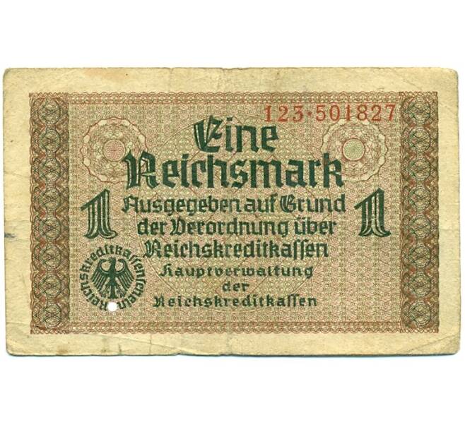 Банкнота 1 рейхсмарка 1939 года Германия (Для оккупированных территорий) (Артикул: K10-12954) — Фото №1