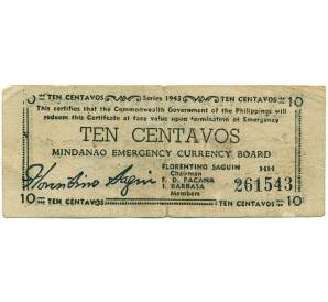 10 сентаво 1943 года Филиппины — провинция Минданао — Фото №1