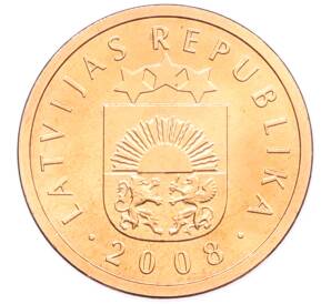1 сантим 2008 года Латвия — Фото №2