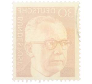 Почтовая марка 30 пфеннигов 1971 года Западная Германия (ФРГ) «Президент Густав Хайнеман» — Фото №2