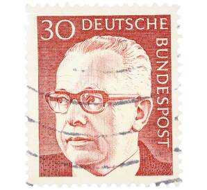 Почтовая марка 30 пфеннигов 1971 года Западная Германия (ФРГ) «Президент Густав Хайнеман» — Фото №1