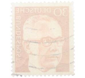 Почтовая марка 30 пфеннигов 1971 года Западная Германия (ФРГ) «Президент Густав Хайнеман» — Фото №2
