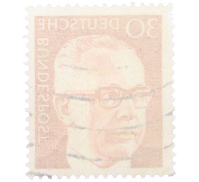 Почтовая марка 30 пфеннигов 1971 года Западная Германия (ФРГ) «Президент Густав Хайнеман» (Артикул: T11-39343) — Фото №2