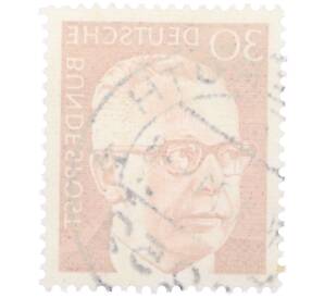 Почтовая марка 30 пфеннигов 1971 года Западная Германия (ФРГ) «Президент Густав Хайнеман» — Фото №2