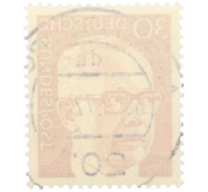 Почтовая марка 30 пфеннигов 1971 года Западная Германия (ФРГ) «Президент Густав Хайнеман» — Фото №2