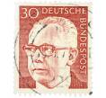Почтовая марка 30 пфеннигов 1971 года Западная Германия (ФРГ) «Президент Густав Хайнеман» (Артикул: T11-39347) — Фото №1