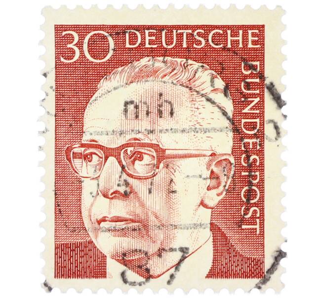 Почтовая марка 30 пфеннигов 1971 года Западная Германия (ФРГ) «Президент Густав Хайнеман» (Артикул: T11-39348) — Фото №1