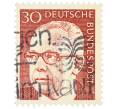 Почтовая марка 30 пфеннигов 1971 года Западная Германия (ФРГ) «Президент Густав Хайнеман» (Артикул: T11-39349) — Фото №1