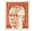 Почтовая марка 30 пфеннигов 1971 года Западная Германия (ФРГ) «Президент Густав Хайнеман» (Артикул: T11-39350) — Фото №1