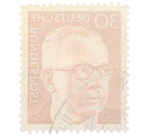 Почтовая марка 30 пфеннигов 1971 года Западная Германия (ФРГ) «Президент Густав Хайнеман» — Фото №2