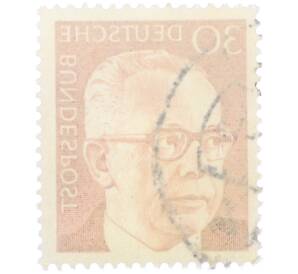 Почтовая марка 30 пфеннигов 1971 года Западная Германия (ФРГ) «Президент Густав Хайнеман» — Фото №2