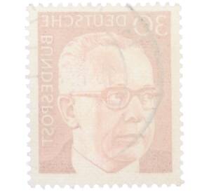 Почтовая марка 30 пфеннигов 1971 года Западная Германия (ФРГ) «Президент Густав Хайнеман» — Фото №2