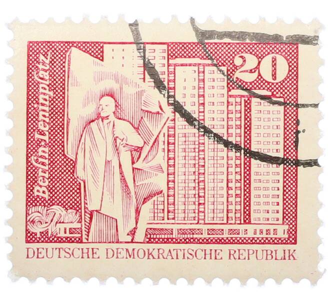 Почтовая марка 20 пфеннигов 1973 года Восточная Германия (ГДР) «Площадь Ленина в Берлине» (Артикул: T11-39356) — Фото №1