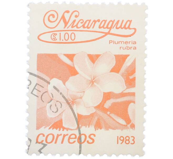 Почтовая марка 1 кордоба 1983 года Никарагуа «Плюмерия красная» (Артикул: T11-39372) — Фото №1