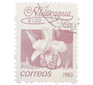 Почтовая марка 1 кордоба 1983 года Никарагуа «Собралия крупноцветковая» — Фото №1