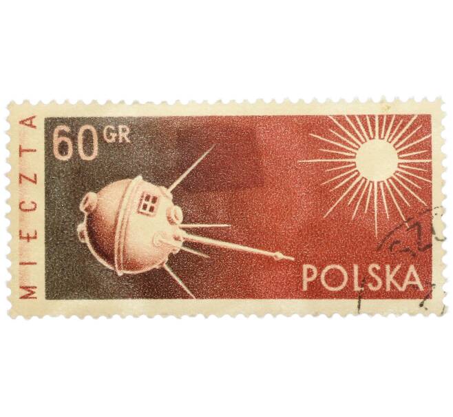 Почтовая марка 60 грошей 1959 года Польша «Луна-1 (Мечта)» (Артикул: P2-1158) — Фото №1