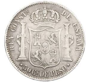 50 сентимо 1881 года Испанские Филиппины — Фото №2