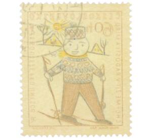 Почтовая марка 60 геллеров 1958 года Чехословакия «Конкурс детского творчества ЮНЕСКО» — Фото №2