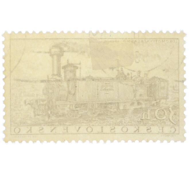 Почтовая марка 30 геллеров 1956 года Чехословакия «Европейская конференция по расписанию движения грузовых поездов — Локомотив Kladno» (Артикул: P2-1186) — Фото №2