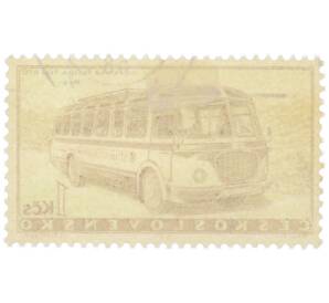 Почтовая марка 1 крона 1958 года Чехословакия «Автобус Шкода 706 RTO» — Фото №2