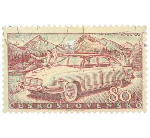 Почтовая марка 80 геллеров 1958 года Чехословакия «Автомобиль Татра 603» — Фото №1