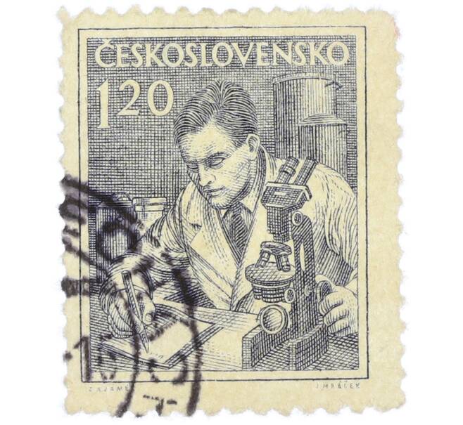 Почтовая марка 1.2 кроны 1954 года Чехословакия «Профессии — Ученый» (Артикул: P2-1200) — Фото №1