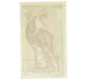 Почтовая марка 20 геллеров 1957 года Чехословакия «Флора и фауна Татранского национального парка — Серна» — Фото №2