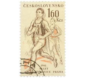 Почтовая марка 1.6 кроны 1961 года Чехословакия «65-летие марафона мира» — Фото №1
