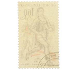 Почтовая марка 1.6 кроны 1961 года Чехословакия «65-летие марафона мира» — Фото №2