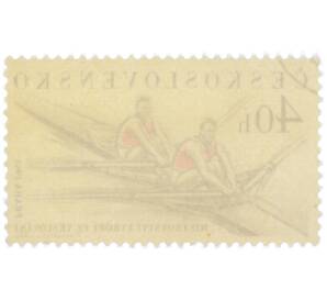 Почтовая марка 40 геллеров 1961 года Чехословакия «40-й чемпионат Европы по гребле» — Фото №2