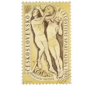 Почтовая марка 1.6 кроны 1960 года Чехословакия «II Всеобщая Спартакиада» — Фото №1