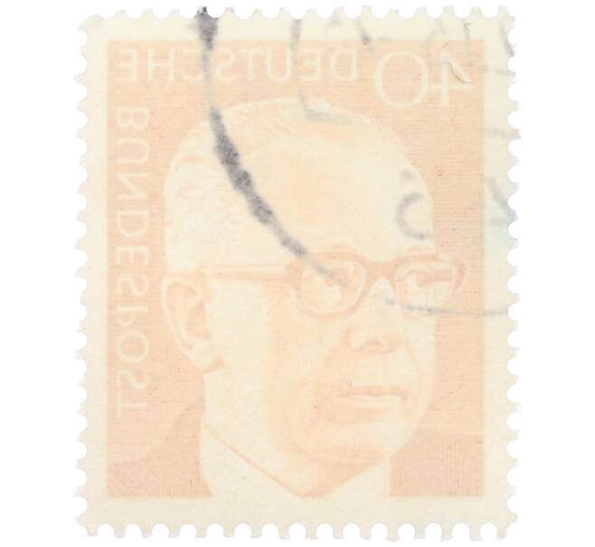 Почтовая марка 40 пфеннигов 1971 года Западная Германия (ФРГ) «Президент Густав Хайнеман» (Артикул: T11-39422) — Фото №2