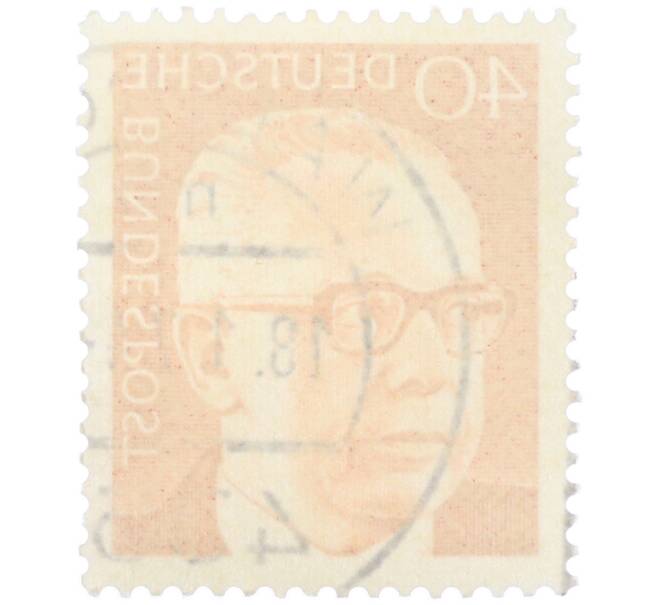 Почтовая марка 40 пфеннигов 1971 года Западная Германия (ФРГ) «Президент Густав Хайнеман» (Артикул: T11-39423) — Фото №2