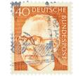 Почтовая марка 40 пфеннигов 1971 года Западная Германия (ФРГ) «Президент Густав Хайнеман» (Артикул: T11-39424) — Фото №1