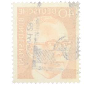 Почтовая марка 40 пфеннигов 1971 года Западная Германия (ФРГ) «Президент Густав Хайнеман» — Фото №2